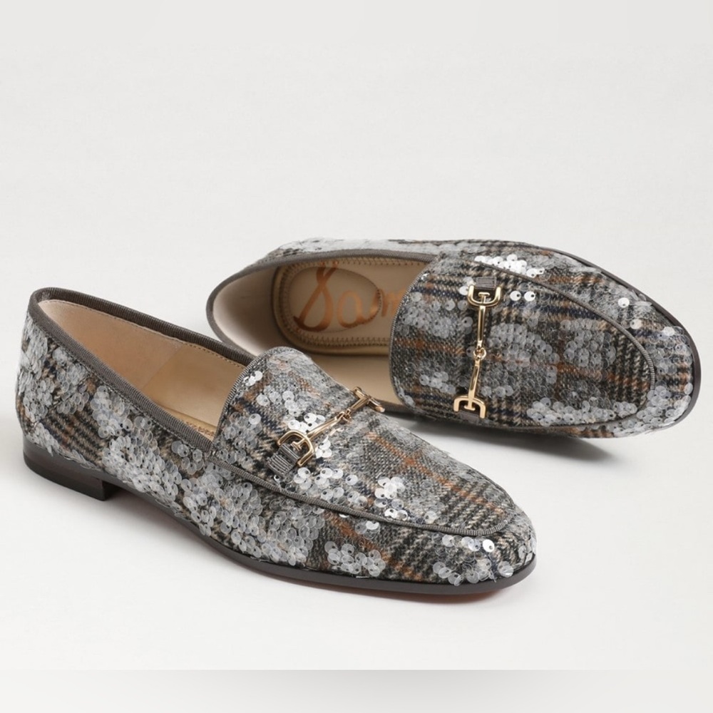 Sam Edelman Loraine Sequin Plaid Preppy Academia Loafers wi Gold Accent, Sz 9M - Picture 13 of 14